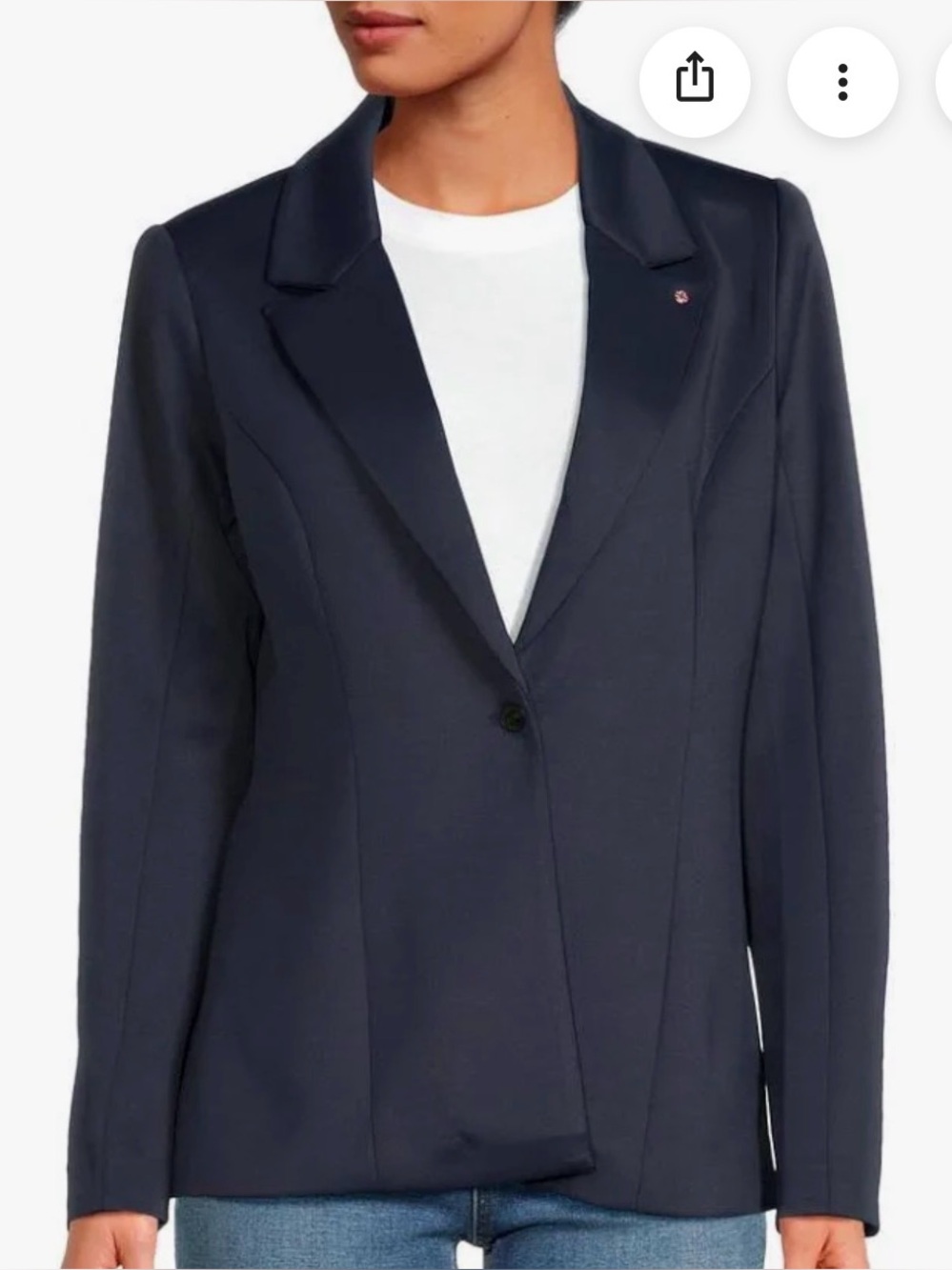Hudson Jeans Navy Single-Button Tailored Blazer
